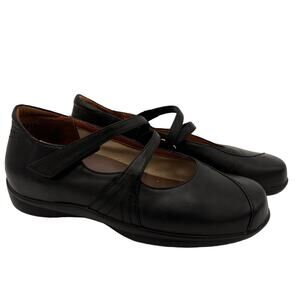 Kumfs Ziera Women's Black Leather Mary Jane Shoes Size 39 / 8-8.5
